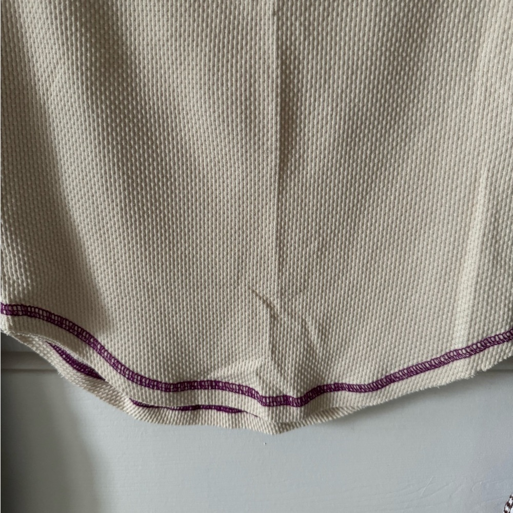 Free People Top, XS, Tan and Burgundy Stitching, Long Sleeves, Raglan NWOT - Picture 4 of 15